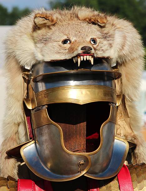 istock Roman Helmet with fur of a wolf 501367421