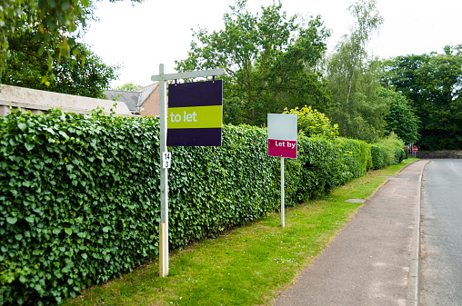 Estate agent sign To Let, in England, UK
