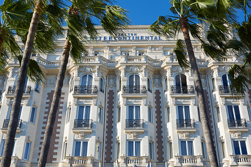 Cannes, France - July 27, 2015: Luxury hotel InterContinental Carlton, located on the famous \
