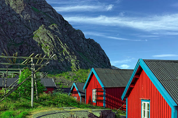 istock Typical red rorbuer on Lofoten Islands, Norway 501384674