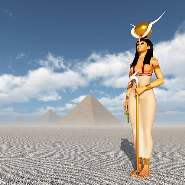 istock Pyramids and the goddess Hathor 501386396