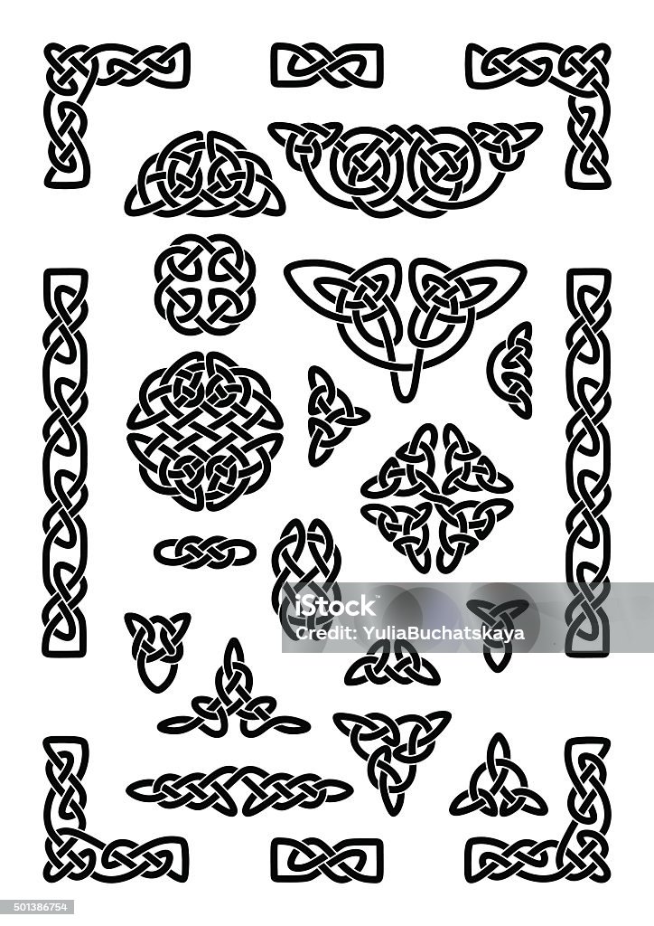 Celtic Knots Collection Collection of various celtic knots, celtic frame, vector illustration Celtic Style stock vector