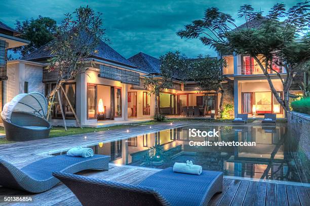 Tropical Modern Villa Stock Photo - Download Image Now - Luxury, Vacation Rental, Villa
