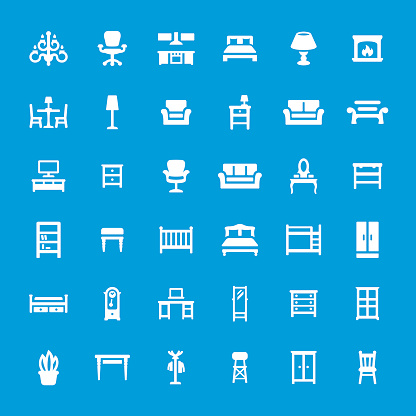 Furniture and Home Interior related vector icons - set #32