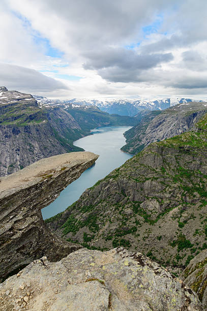 istock Troll's tongue (Trolltunga) rock above lake Ringedalsvatnet 501389096