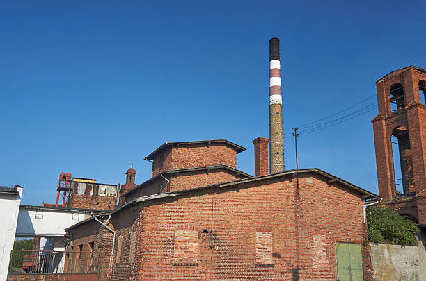 The chimney of an old brick distillery in Poland