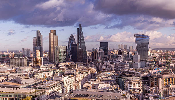 istock London's business district with dramatic clouds and skyscrapers - UK 501390834
