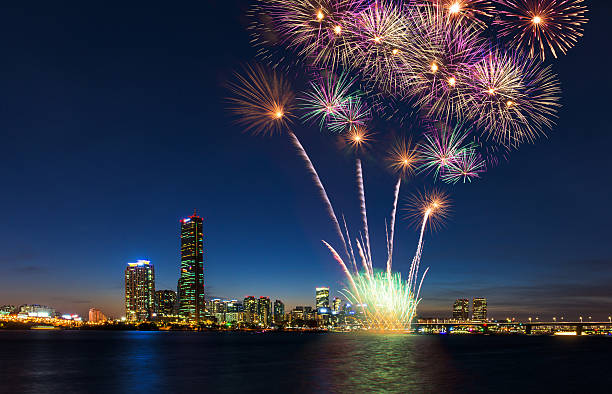 istock Colorful fireworks in Seoul ,South Korea. 501394464