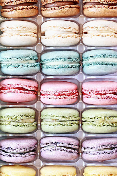 istock Tray of Fresh Colorful Macarons 501394898