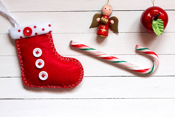 Christmas Decoration On Wooden Background.