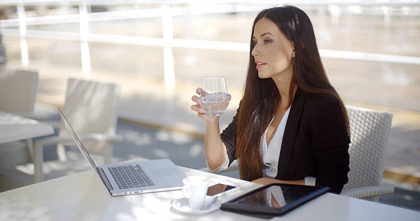 istock Businesswoman enjoying coffee at a restaurant 501419132