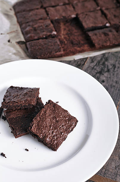 istock White plate of fresh chocolate brownies 501421022