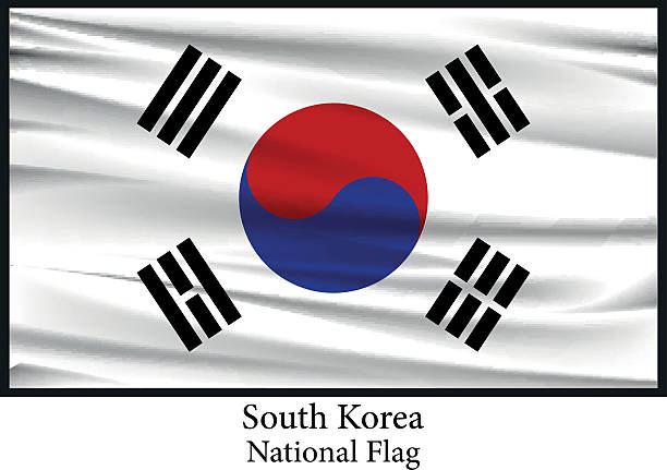 national flaga korei południowej - south korea stock illustrations