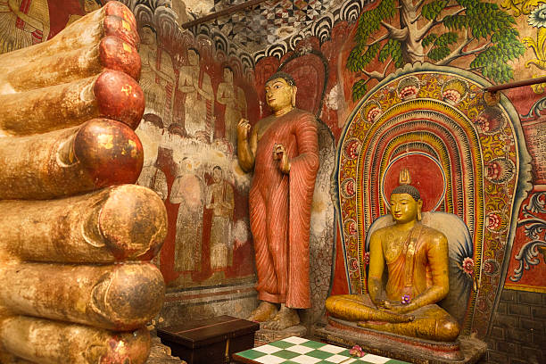 Dambulla cave temple also known as the Golden Temple of Dambulla is situated in the central part of Sri Lanka. This temple complex dates back to the first century BCE.