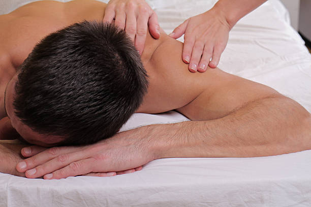 istock Man having massage. Relaxation, body care treatment 501423474