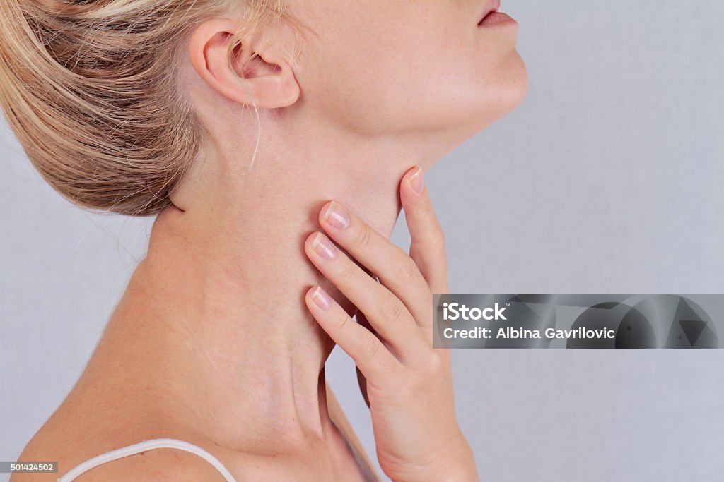 Woman thyroid gland control Thyroid Gland Stock Photo