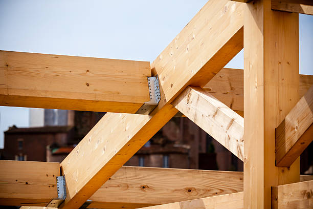 istock Construction of new wooden house 501424668