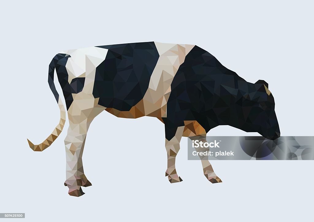 Rectangular Cow Polygonal Cow Polygon Geometric Animal Vector Stock Illustration ...