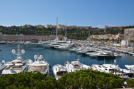 Luxury yachts in the marina of Monte Carlo.
