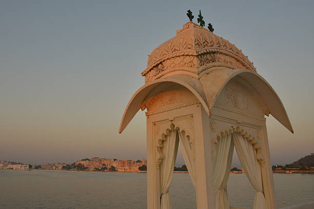 istock Lake Pichola Seen Through Gazebo, Udaipur, India 501431424