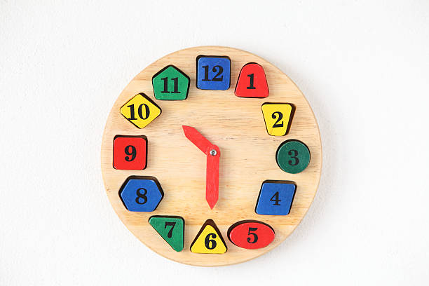 istock Colorful wooden and any shape clock 501441761