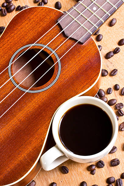 istock Coffee  and Ukulele on wood background 501442885