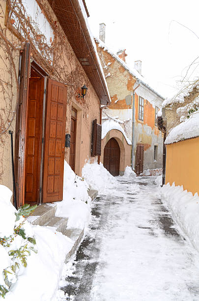 istock Winter Alley in Gyor 501443081