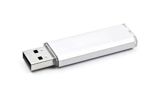 USB flash memory isolated on a white background. Clipping path included.