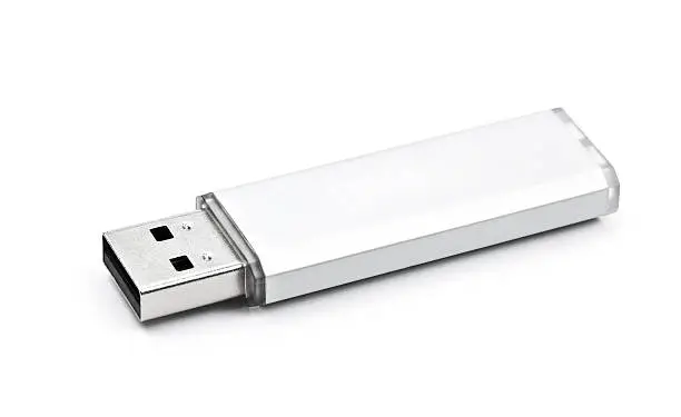 USB flash memory isolated on a white background. Clipping path included.