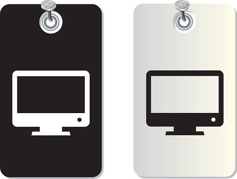Desktop Computer Number Tag Example Computer Label Tag Stock Illustration - Download Image Now - Advice ...