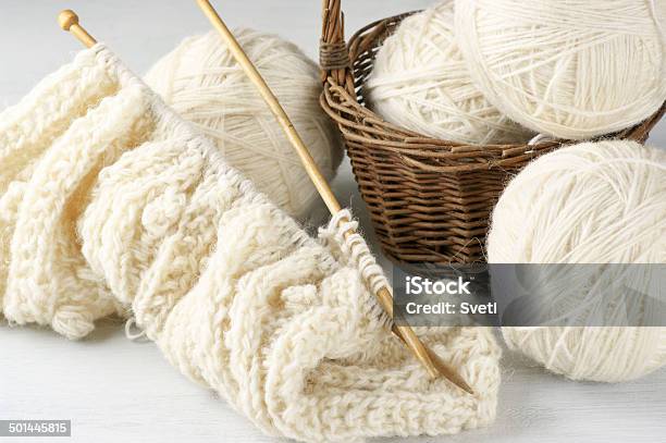 Knitting And Yarn Stock Photo - Download Image Now - Art And Craft, Basket, Close-up