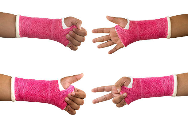 Hand in Cast on White Background Stock Photo - Image of closeup, fracture:  167244908