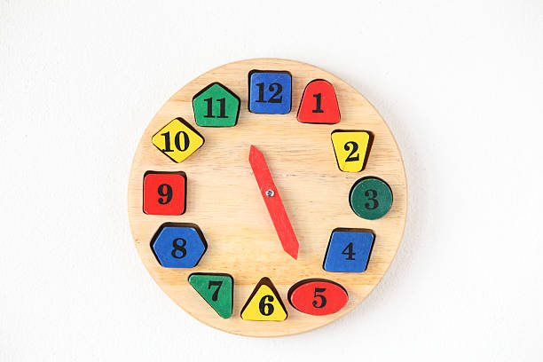 istock Colorful wooden and any shape clock 501447363