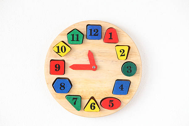 istock Colorful wooden and any shape clock 501447365