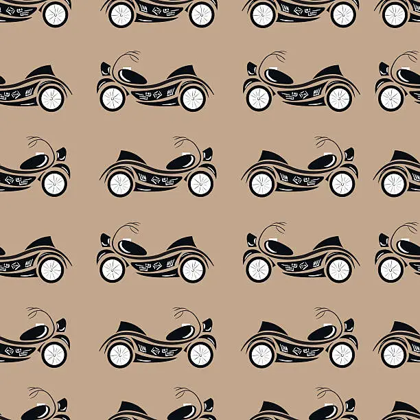Vector illustration of Seamless texture motorcycles