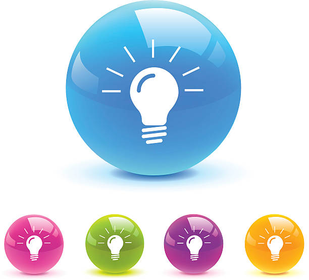 bulb idea icon web bulb idea icon web set for use clip art of illuminated letter a stock illustrations