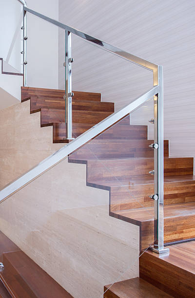 istock Modern stairs made of wood 501454110