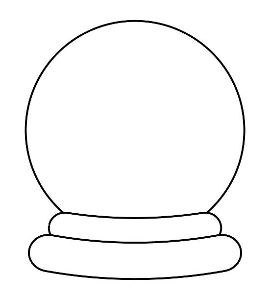 Christmas snowglobe cartoon silhouette design, icon, symbol for card. Christmas snowglobe cartoon silhouette design, icon, symbol for card. Winter transparent glass ball. Vector illustration isolated on white background. snow globe empty silhouette stock illustrations