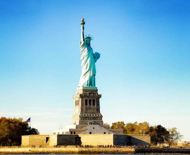 istock Statue of liberty near sunset blue sky extra large 501458354