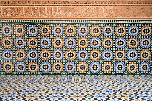 Detail of unusually ornamented Moroccan architecture