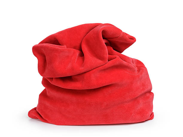 istock Santa red bag, isolated on white 501461230