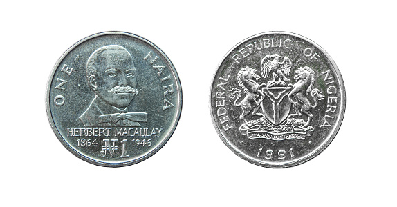 Coin 1 Naira 1991 release. Nigeria