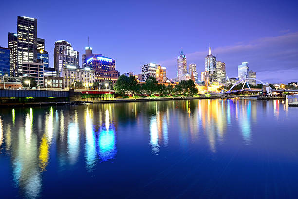 istock Melbourne night skyline and Yarra River 501468036