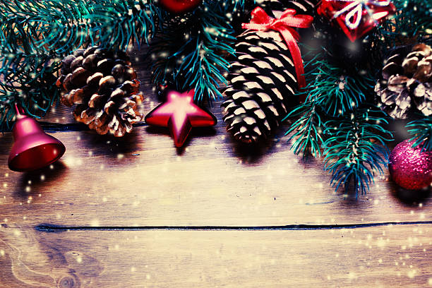 istock Christmas Card with festive decorations. New Year holiday backd 501477730