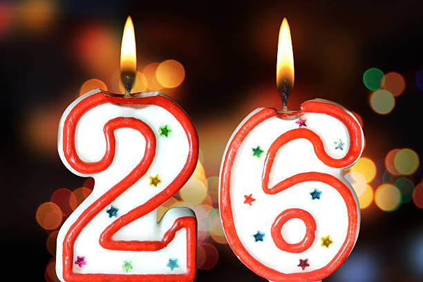 26th birthday Birthday candles celebrating 26th birthday number 26 stock pictures, royalty-free photos & images