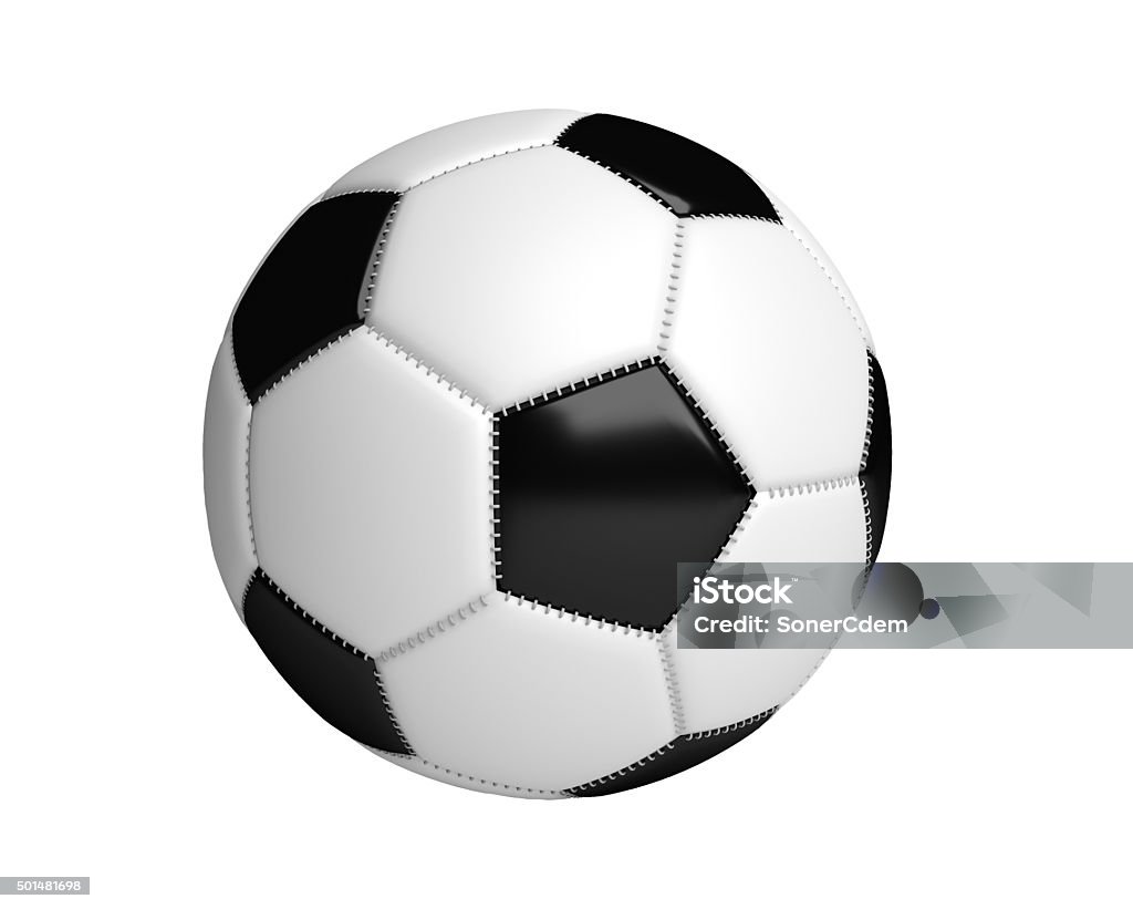 Pallone da calcio isolato con sfondo bianco - Foto stock royalty-free di Pallone da calcio