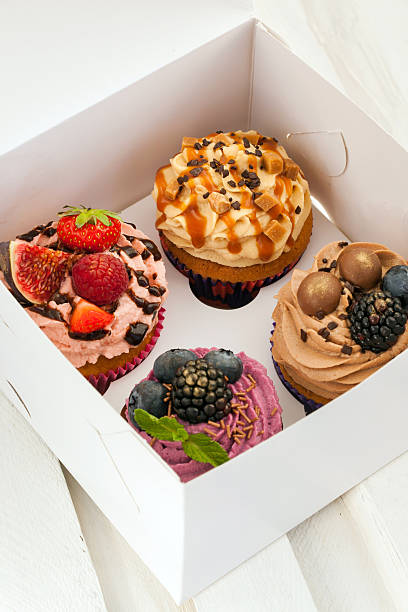 istock Set of different cupcakes decorated with fresh berries 501482150