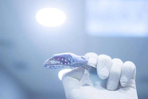 istock Dental mold dentists clay teeth gel gum plate cast 501482212
