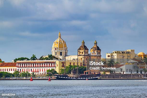 Cityscape Of Cartagena Colombia With Church Of Saint Peter Claver Stock Photo - Download Image Now