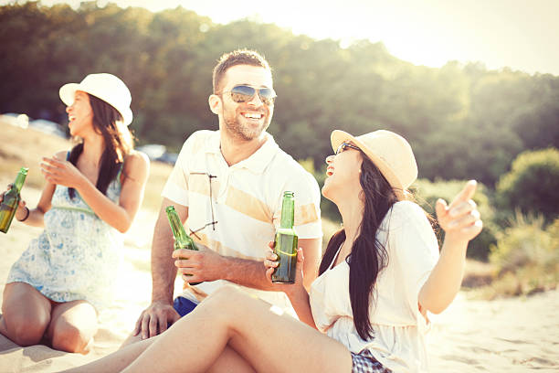 istock Young people having fun at beach party 501483936